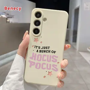 Straight Edge Phone Case Compatible with SAMSUNG Galaxy S23 Ultra S24 Plus S25 S22+  Hocus Pocus Magic Pattern Full Body Protection Shockproof Soft Liquid Silicone Cover Cellphone Protective