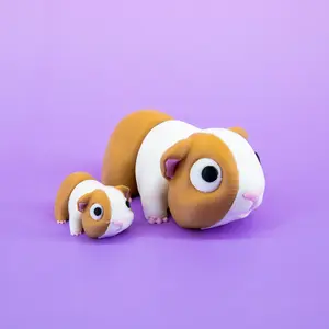 Pocket Pal: Guinea Pig Flexi Articulated Fidget Figurine - Mini & Large Guinea Pig, Handmade, Lightweight, Durable, 3D Printed, Ideal for Desk Decor & Fidget Play