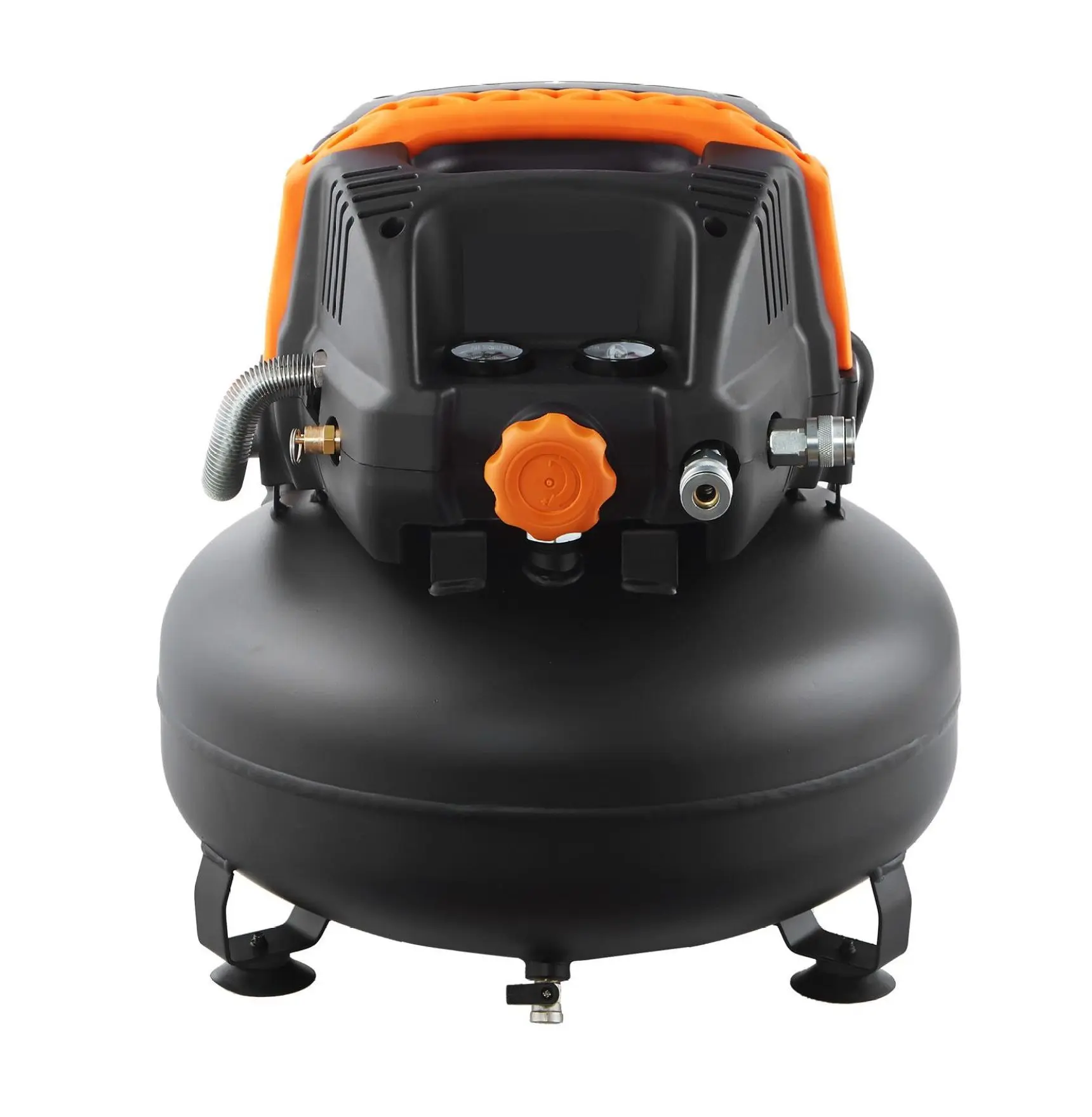 6 Gallon Air Compressor, 1.7HP Pancake Compressor w/ 2.3CFM @ 90PSI, 150 PSI Max, Oil-Free, for Tire Inflation, Spray Painting, Nailing No Spare Parts 2.6 CMF