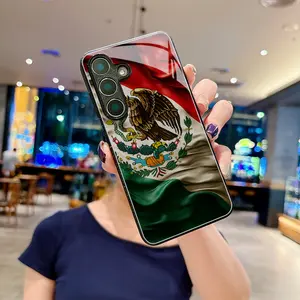 Phone Case: Mexico Flag, Tempered Glass Phone Case with Eagle and Snake Pattern, Suitable for Samsung Galaxy S26 S25 S24 S23 S22Pro S21 S20 Fe Plus Ultra Pro A56 A55 A54 A53 A52 A51 A36 A35 A34 A32 A26 A25 A24 A23 A16 A15 A14 A06 A05 A03s