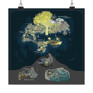 Elden Ring Full Map Poster Vibrant Colors