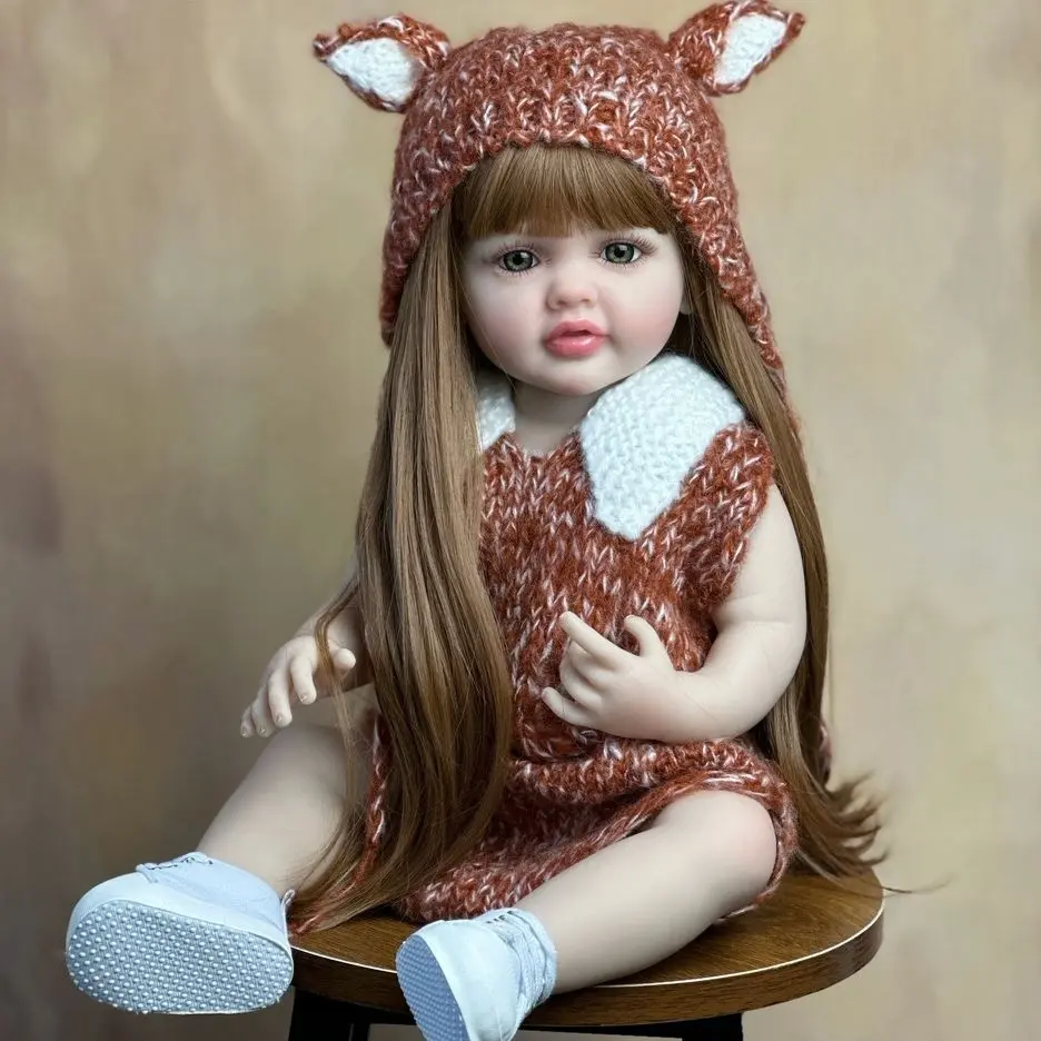 GUESSBELLY Lifelike Reborn Baby 55cm 22inch Girl Newborn Doll with Full Soft Vinyl Body Princess Toddler Bebe Birthday Gift