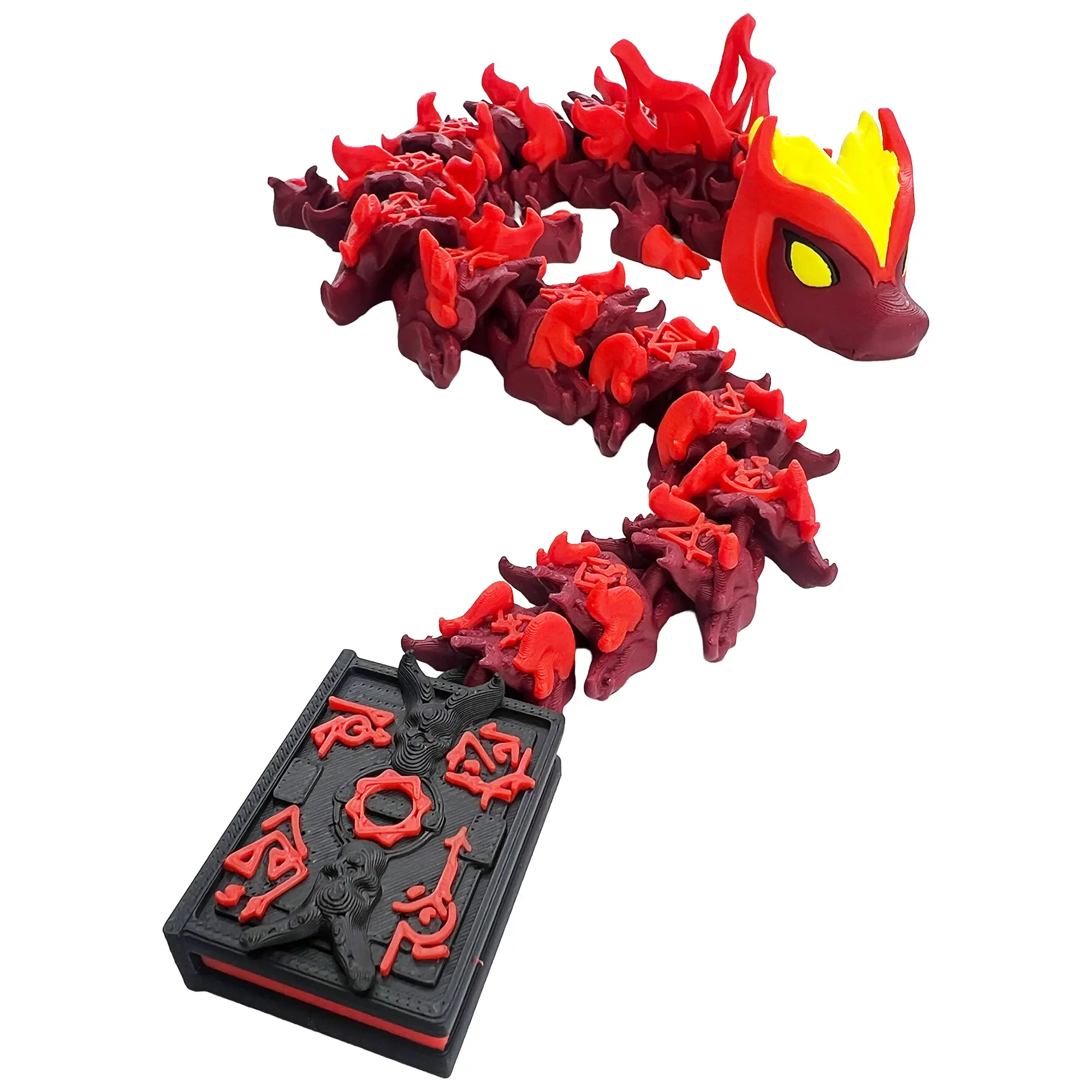 Witchfire Articulated Dragon – Flexible 3D Printed Fidget – Dark Fantasy Desk Piece – Collectible Gift