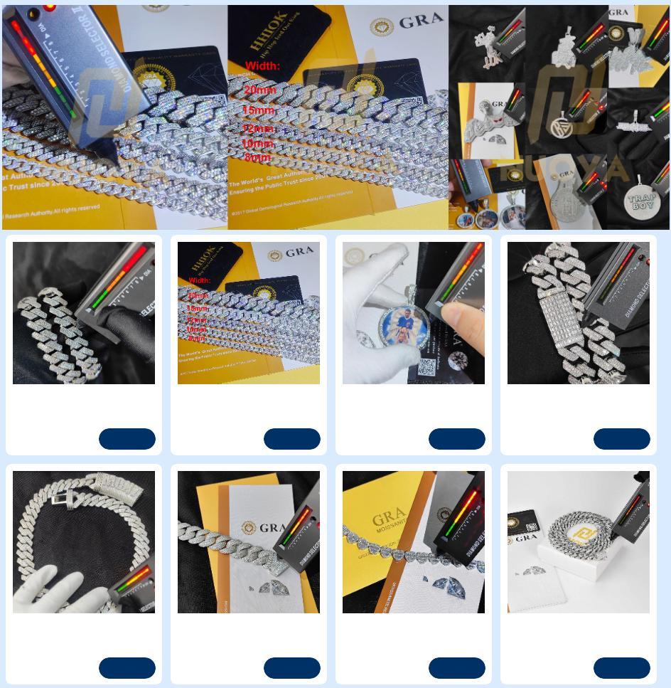 Custom 25MM S925 Sterling Silver Hip Hop Moissanite Cuban Link Chain Thick Miami VVS Cuban Necklace For Men