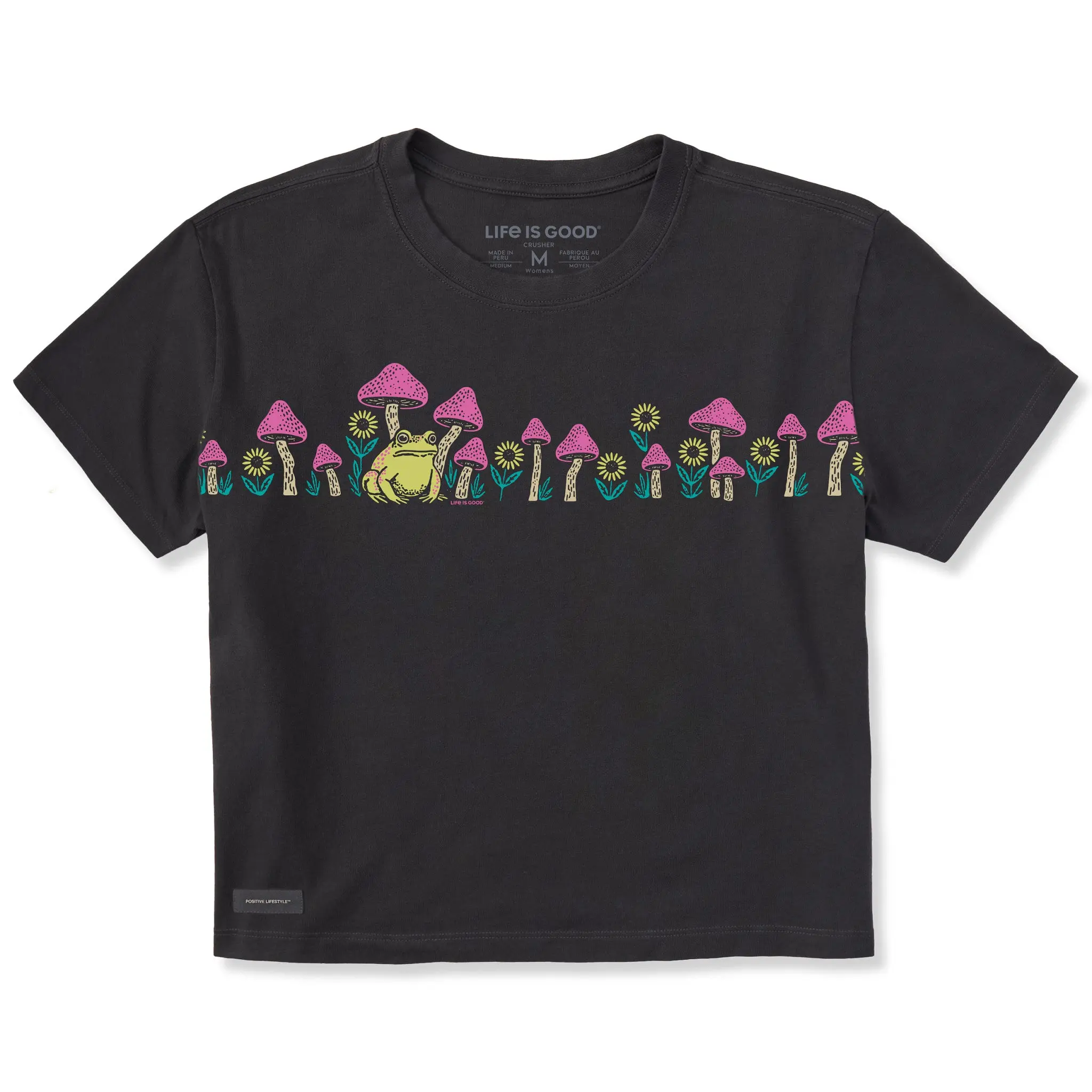 Women's Frog and Mushrooms Short Sleeve Crusher Boxy Tee