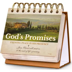 Motivational Calendar - Desk Calendar with Inspirational Thoughts, Religious Gifts, Christian Gifts for Women, 4.7'' x 5'' Flip Calendars, God's Promises Perpetual Calendars, Christian Decor