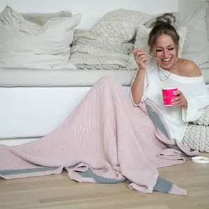Marici Moss-Stitch Cotton Throw Blanket