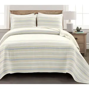 Solange Stripe Pick Stitch Kantha Yarn Dyed Cotton Woven FL/QN