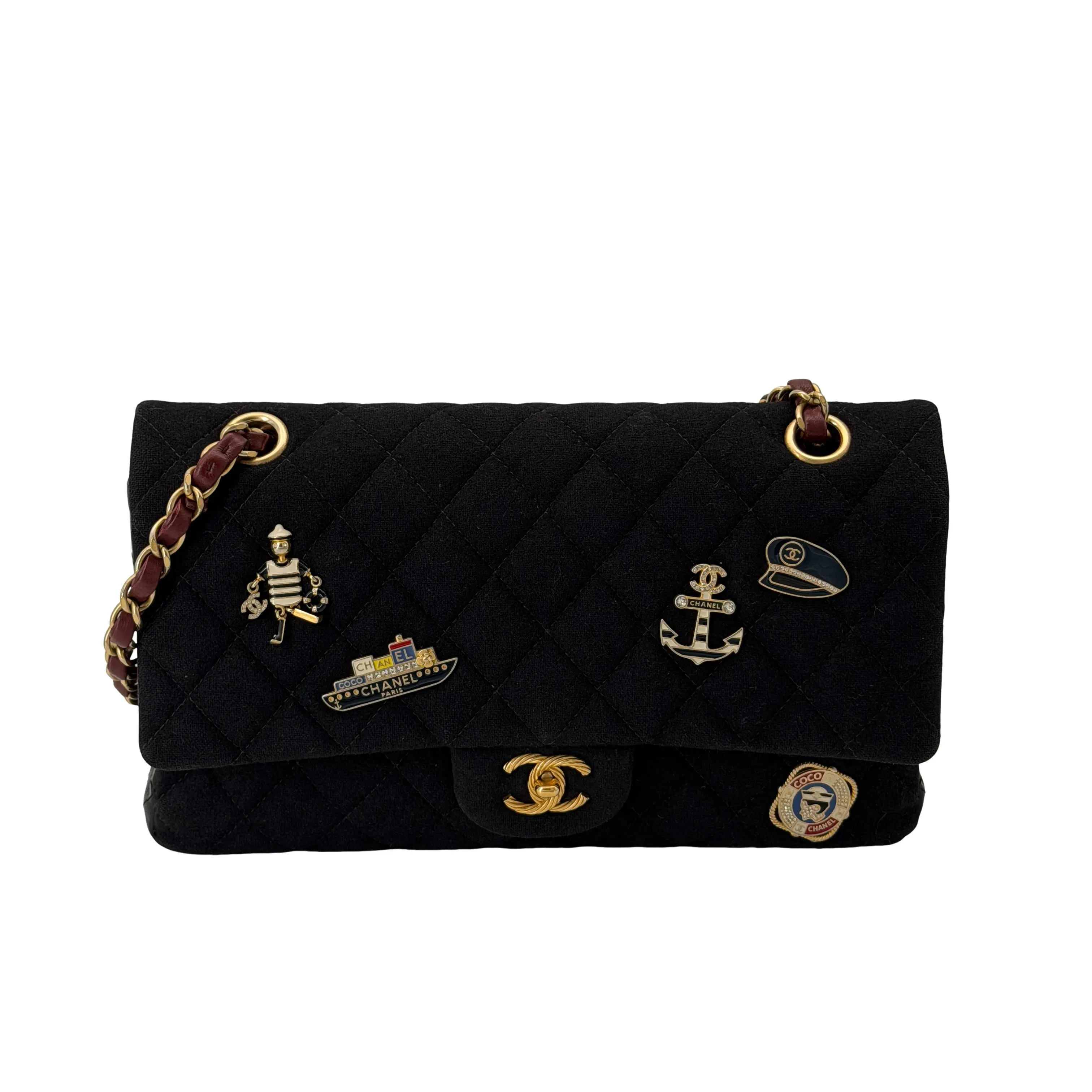 Pre-owned CHANEL wool Crossbody Bags Medium Paris Hamburg Charming Flap Bag