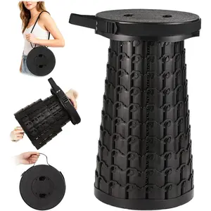 2026 Heavy Duty Collapsible Stool | 600lbs Capacity, 18-in Tall Lightweight 2.6lbs Portable Retractable Telescoping Stool for Adults, Camping Fishing Hiking Travel BBQ