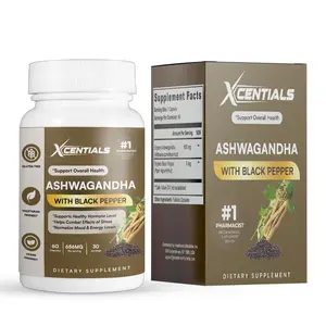 Xcentials Ashwagandha with Black Pepper - Support Overall Health - 60 Vegetarian Capsules - US Formulated Supplement