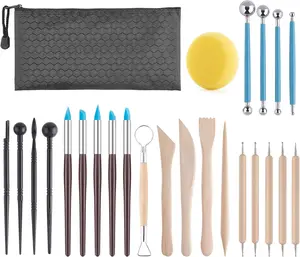 Clay Tools Kit, 25 count Ceramics Polymer Clay Sculpting Modeling Pottery Tools Kit, Air Dry Clay for Adults, Pottery Craft, Dotting, Baking, Carving, Drawing, Molding, Modeling, Shaping