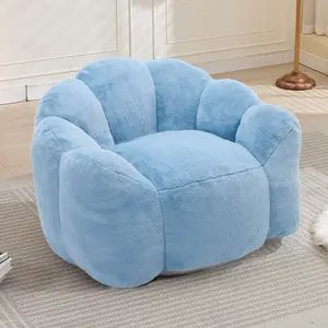 Lotus type compression sofa Adult bean bag sofa with pull ring can be easily moved without installation Suitable for various environments such as living room, bedroom, etc. Relax and enjoy life,blue