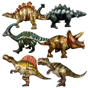 Gigantic Standing Dinosaur Balloon Set 6 Jumbo 4D Foil Balloons with Movable Legs for Kids Birthday & Themed Parties Premium Mylar Decor