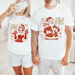 Matching Christmas Couple Shirt, Funny Holiday Xmas Sweatshirt, Festive Couples Christmas T-Shirt, Funny Xmas Party Outfits
