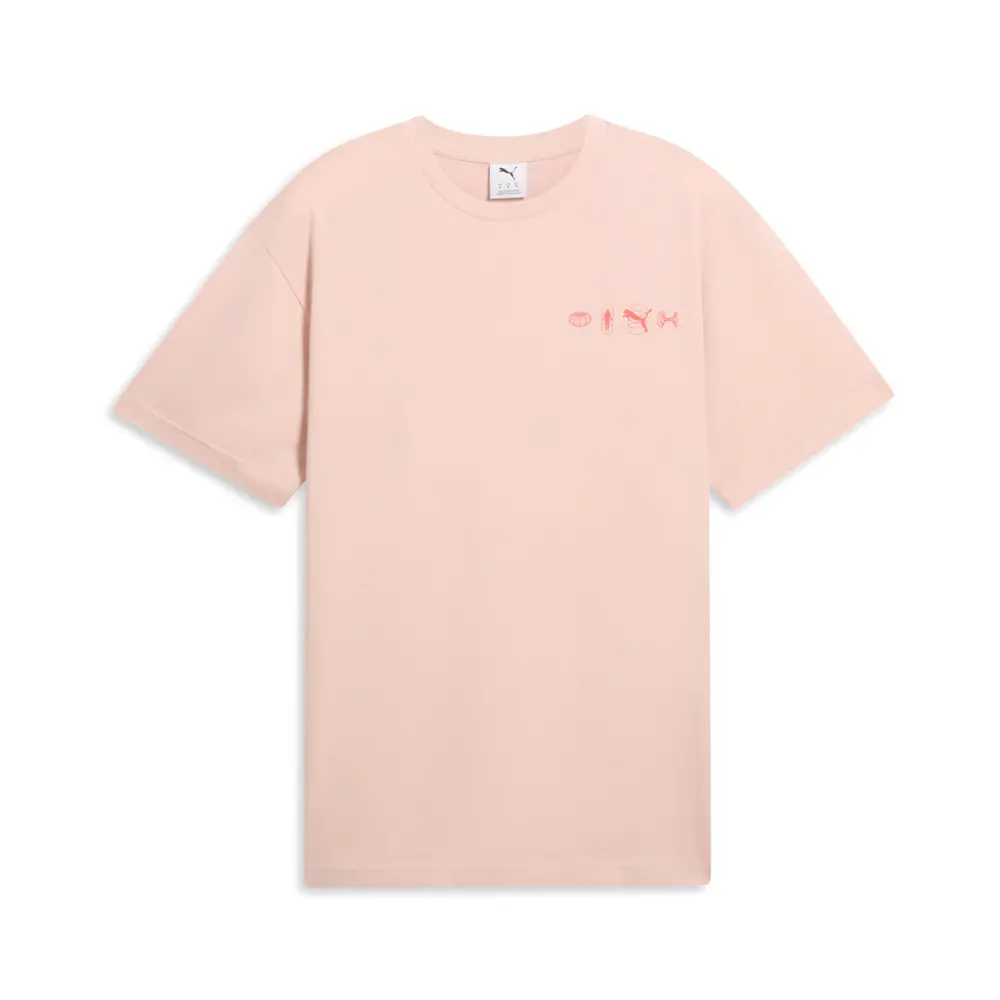 PUMA Mens Graphics Recovery Graphic Crew Neck Short Sleeve Casual Tops Casual - Pink