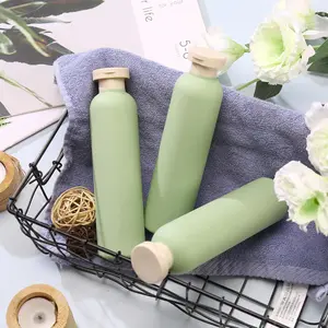 6 Pack 8.45 oz Squeeze Bottles for Shampoo, 260 ml Green Plastic Travel Bottles Flip Cap Refillable Reusable Containers for Toiletries Shampoo and Lotion Soap Accessories