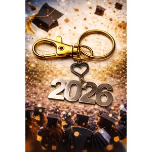 Bag Charm - 2026 Heart - Gold