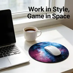 Fashion Starry Sky Round Mouse Pad, Non-Slip Rubber Base, Small Desktop Mat for PC/laptop, Gaming/mouse Pad, Gift for Women, 7.87 Inches