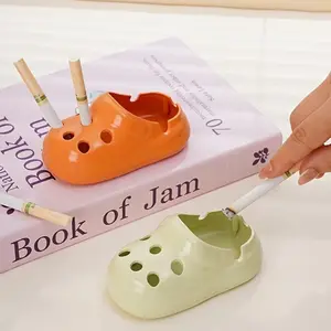 Cute Hole Shoe Ashtray Office Home Living Room Coffee Table Smoke Holder High Aesthetic Anti-Flying Ash Decorative Item