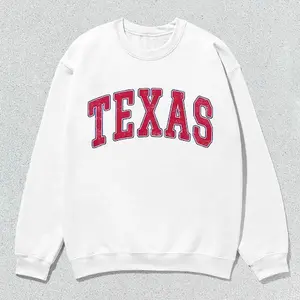 Texas Sweatshirt Collegiate Crewneck Sweater Unisex Red Blue Distressed