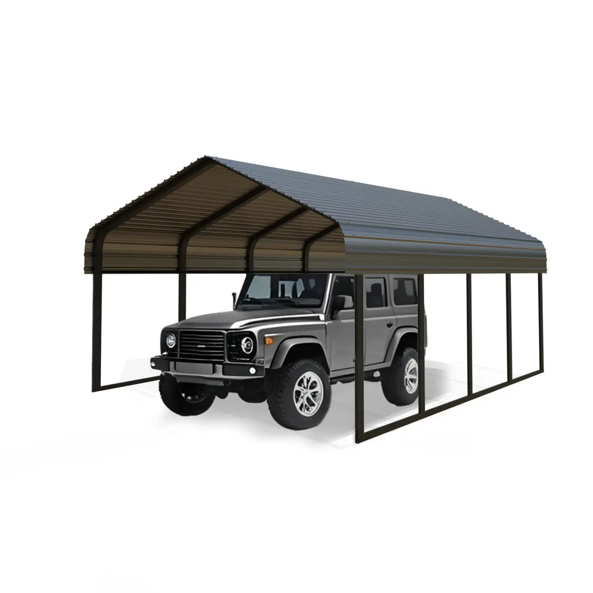 Heavy Duty Carport 10 x 20 Shelter - Perfect Solution for Vehicles, Boats & Equipment - Durable, All-Weather, Quick Assembly - Spacious, Secure, Reinforced - Gray (Multiple package delivery)