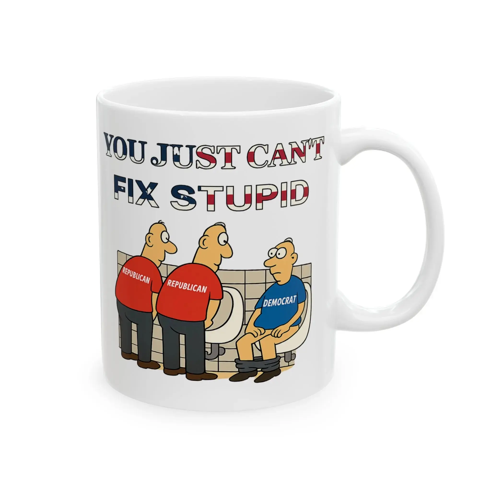 You Can't Fix Stupid Mug, Funny office mug, Cartoon Ceramic Mug, Printed, Glossy, Reusable, Funny Mom Coffee Mug, Donald Trump Smiling Mug, Aesthetic Accountant Coffee Mug, Funny Gift, White Elephant Gift