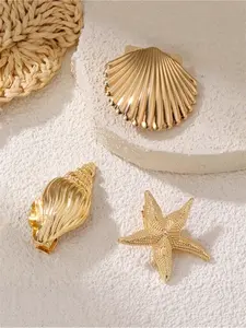 Women's Elegant Y2K Shell Starfish Hair Clip, Cute Sea Snail Hair Accessory for All Seasons, Perfect for Daily Wear & Holidays