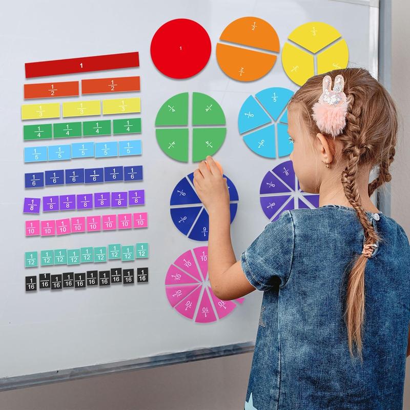 New Magnetic Fraction Playbook 2026 Upgraded Version Refrigerator Magnet for Elementary School Students K-3 Educational Tool with 40 Activities and Strong Magnets
