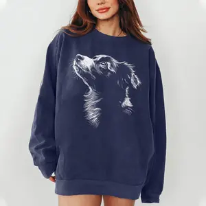 Comfort Colors Border Collie Sweatshirt, Hand Drawn Dog Portrait Graphic Pullover, Aesthetic Pet Lover Crewneck, Gift for Border Collie Owners and Dog Moms