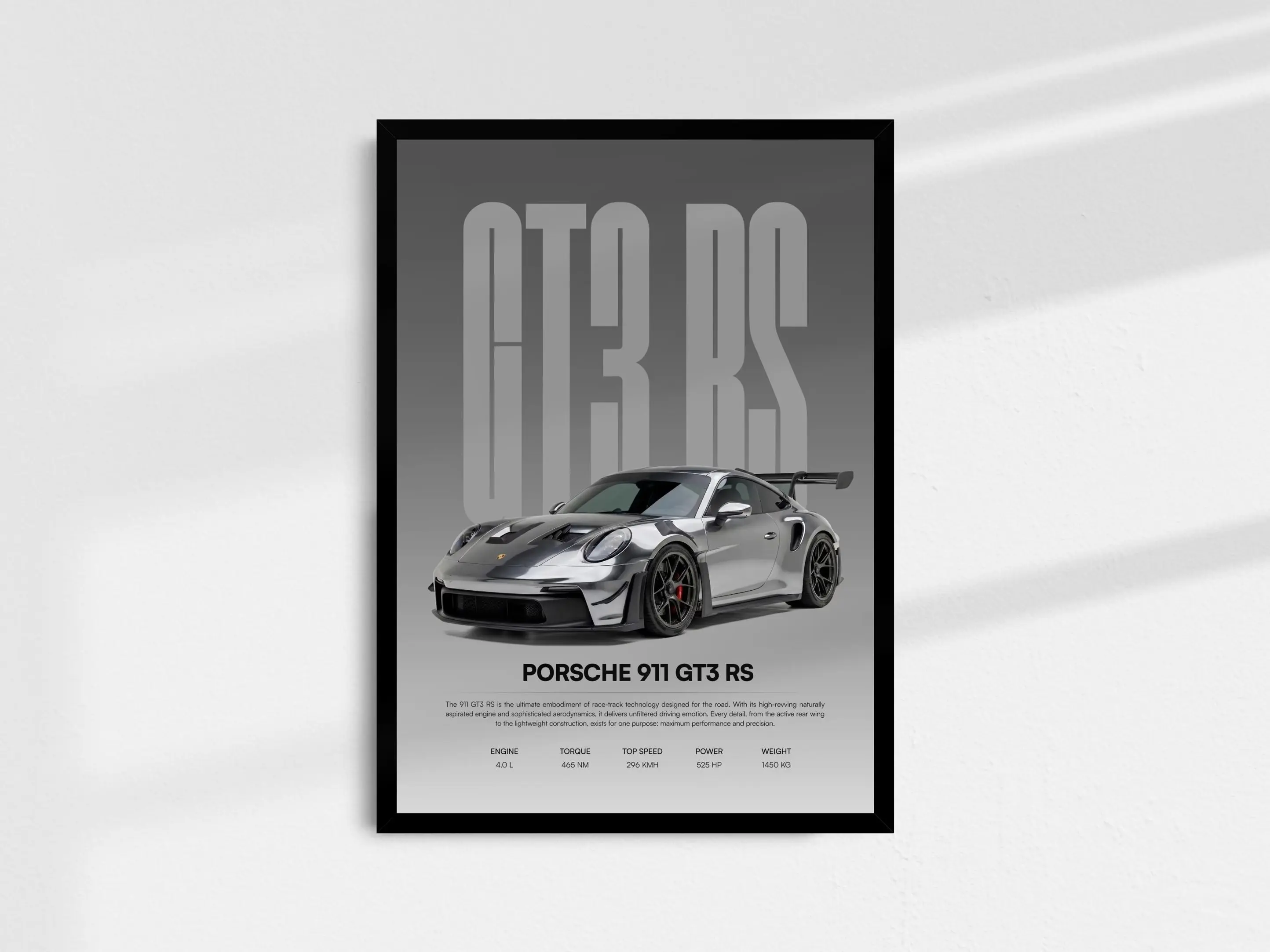 Porsche 911 GT3 RS Poster, Automotive Wall Art Porsche 911 GT3 RS Poster, Automotive Wall Art