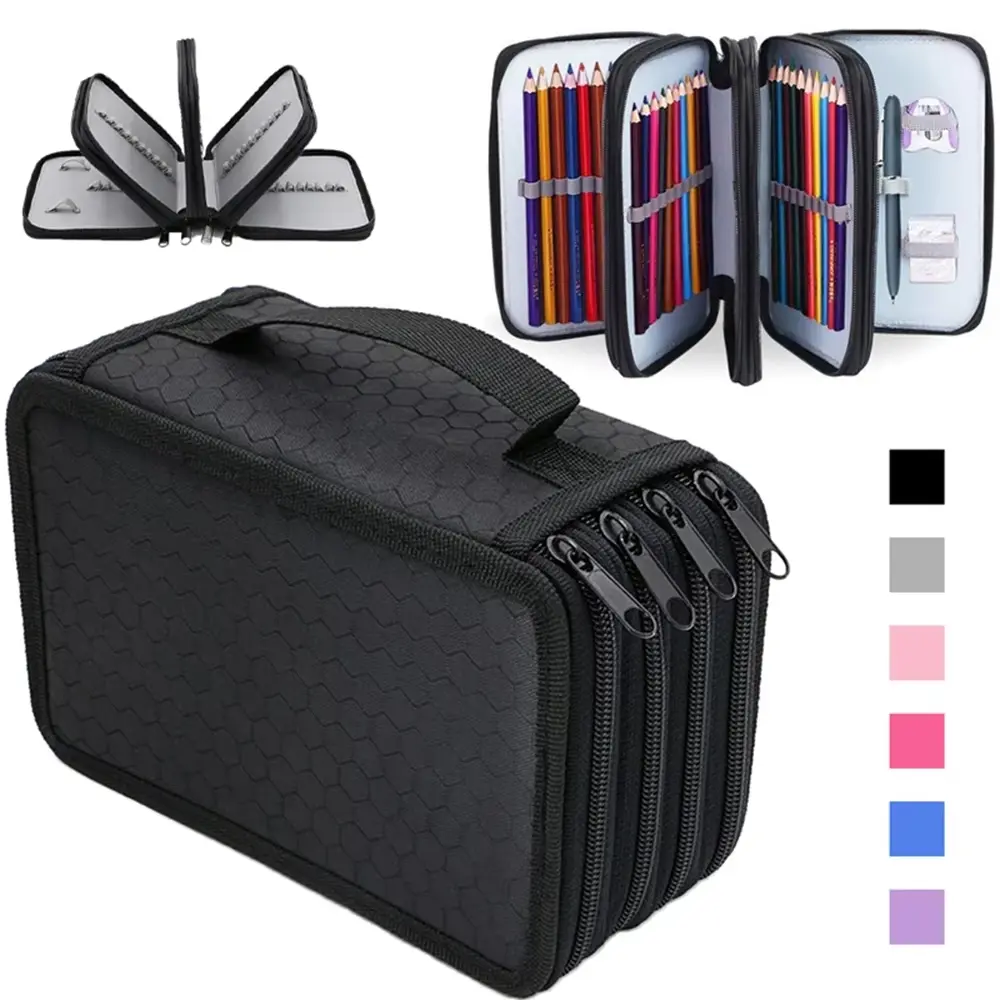Large Capacity Portable Multilayer Pencil Case with Storage, 2/3/4 Layers with 32/52/72 Slots, Ideal for Colored Pencils and Artists, Perfect for Drawing and Sketching Supplies