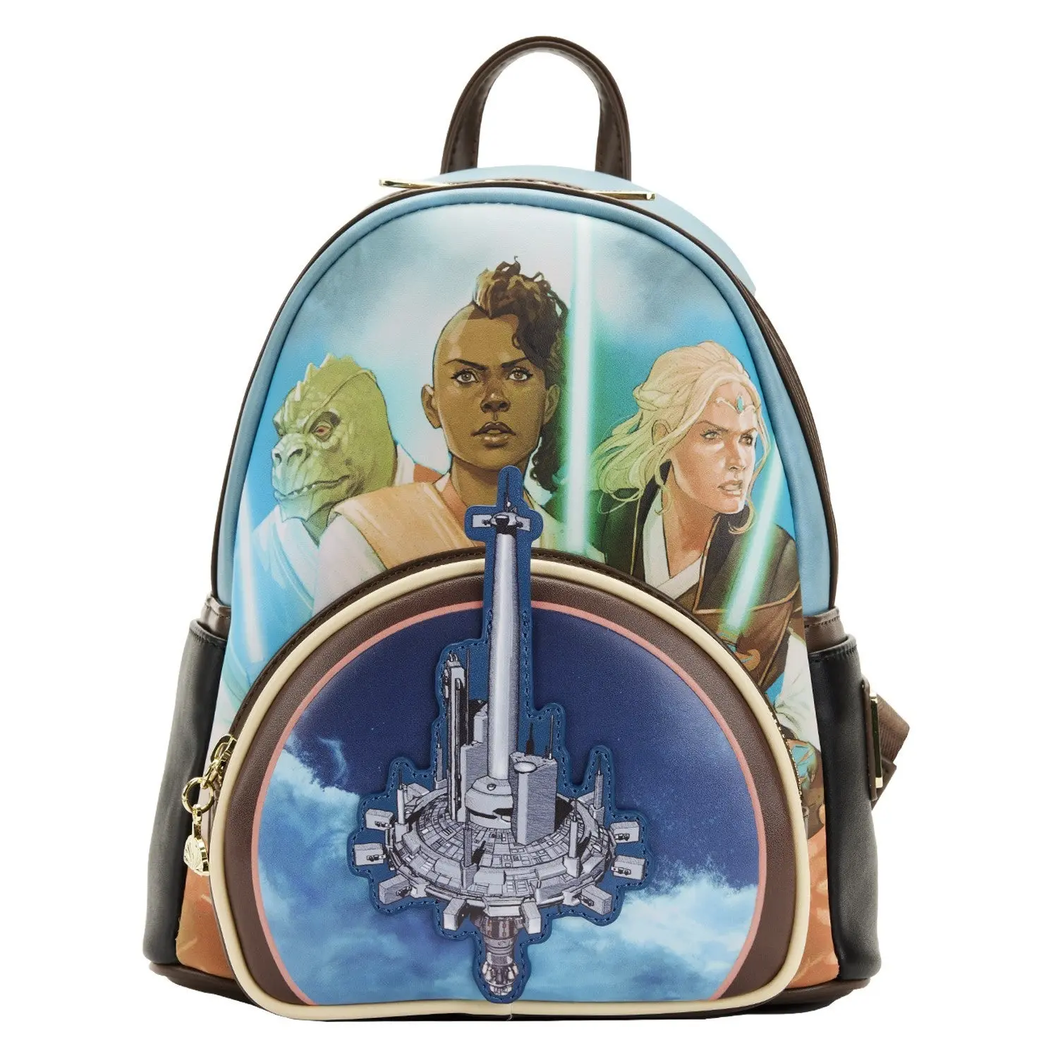 Loungefly Vegan Star Wars The High Republic Comic Cover Mini Backpack, Functional Daily Use Luggage Bag, Zipper, Sturdy Metal Hardware, Casual Daypack, Printed Details, Multifunctional Backpack, Character Backpacks
