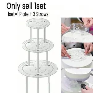 Cake Stand Set 4/6/8/10/12 Inches, Multi-Layer Cake Support Pads, Transparent Interlocking Hanging Decor, Round Cake Stands for Weddings and Parties