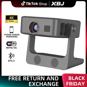 Mini Projector with WiFi and Bluetooth - Electric Focus & Auto Keystone Native 1080P Portable projector, Lisowod L02 Movie Phone Projector for Phone/Laptop/HDMI/TV Sticks