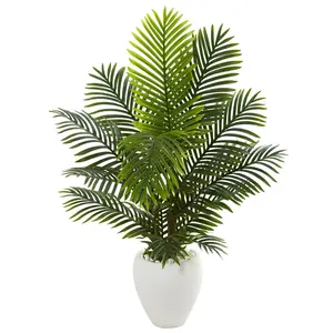 4.5’ Paradise Palm Artificial Tree in White Planter