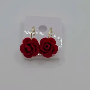 Rose's beautiful earrings gold-plated hoops style red color blue available also accessories women