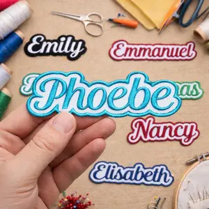 Custom Embroidered Name Patch, Personalized Text Patches, Team Patches Iron-On, For Jackets, Hats, Uniforms, Bags