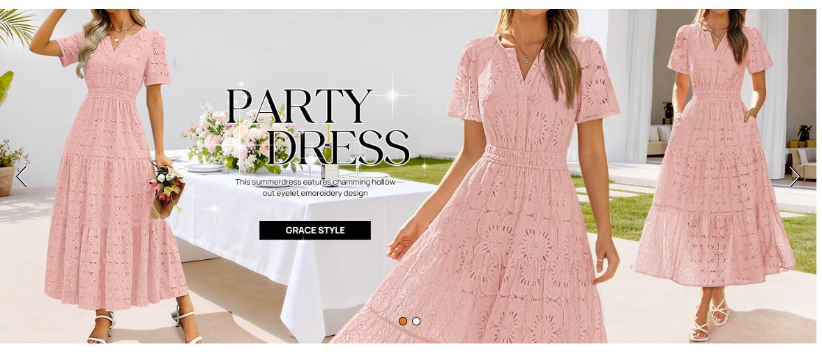 MEROKEETY Women's Spring Summer Floral Maxi Dress 2026 Boho Eyelet Hollow Out Lace Short Sleeve A Line Tiered Flowy Dresses