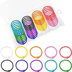 Keychains or Key Rings, 1 1/5" Loose Leaf Binder Rings for Key Chains, Open Card Rings, Clip Rings for Book Rings, School, Home or Office (50Pack)
