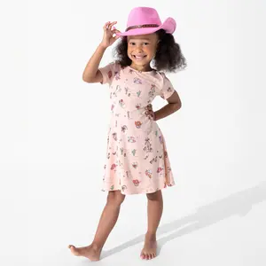 Cowgirl Bamboo Girls' Short Sleeve Dress