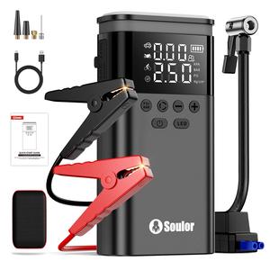 Soulor CYD22 5-in-1 Jump Starter with 150PSI Air Compressor, 10000mAh Portable Power Bank, LED Flashlight & SOS for Car/SUV/Truck Emergency