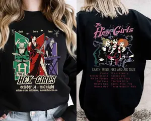 The Hex Girls Sweatshirt, The Hex Girls Rock Band Music T-Shirt, Concert Shirt, Retro Halloween Shirt, Halloween shirt, Gift For Halloween Cotton Fabric