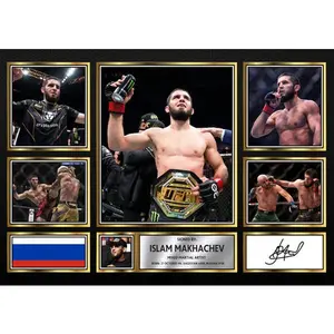 Islam Makhachev UFC FIighters Framed Autographed Print - Limited Edition Autograph Fan Gift – Collectible Memorabilia Merchandise