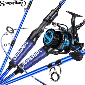Sougayilang [In Stock] Spartacus II Dual-Section Fishing Rod & Reel Set, Casting Kit, Rod and Reel Combination, Graphite Carbon Fiber Rod Blank, Two-Section Outdoor Sports Fishing Rod