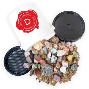 Declan’s Gallon Raw Bucket - Raw Stones with confetti sand. Includes identification chart