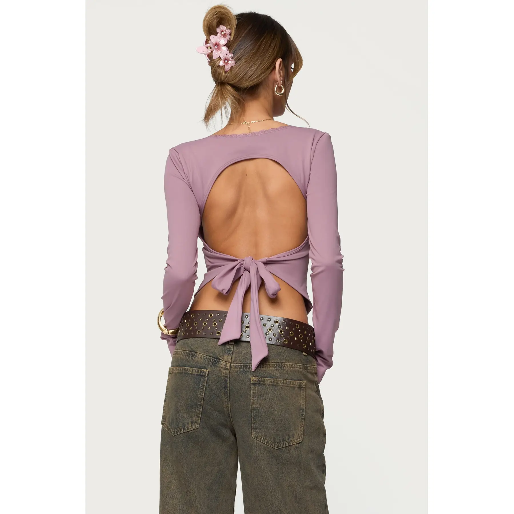 Polly Lacey Tie Back Top