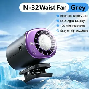 Portable USB Mini Fan Small Clip on Fan ,0-199 Speed Adjustment, Rechargeable Personal With LED Display for Umbrella,Desk,Dorm,Camping,Stroller,Golf,Gym,Beach Travel Outdoors
