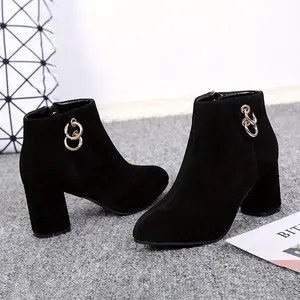 In 2025, There Will Be British-Style Ankle Boots Suitable for Autumn And Winter, Featuring Medium-Thick High Heels And Available in Size 43 for Women., Women Shoes
