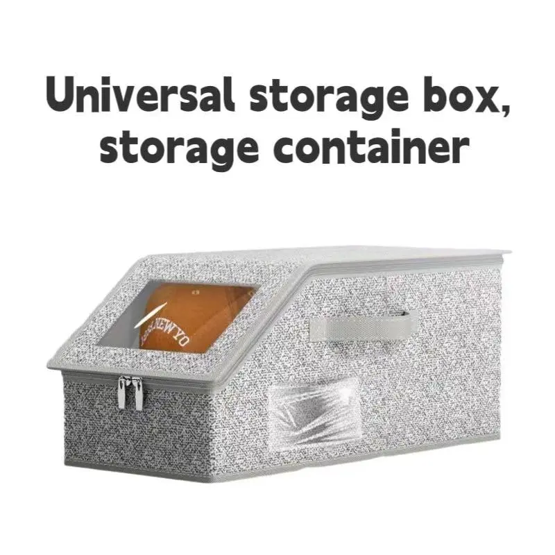 1 PCS Modern Trapezoid Dustproof Stackable PVC Baseball Hat Storage Box with Lid - Durable Container, 17"l x 8.7"w x 6.7"h, Collapsible, Cardboard Base, Men's Accessories Window-Compatible Closet Organizer (Holds Up to 24 Caps, Grey)